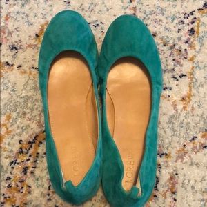 Turquoise Jcrew flats, size 8